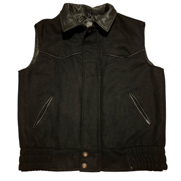 Carroll Original Wear Unisex Gunsmoke Vest Black L Genuine Leather & Wool - Picture 1 of 11